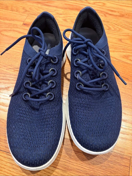 allbirds Other - allbirds Navy Knit Lace-Up Men's Tree Runner Sneakers with White Sole